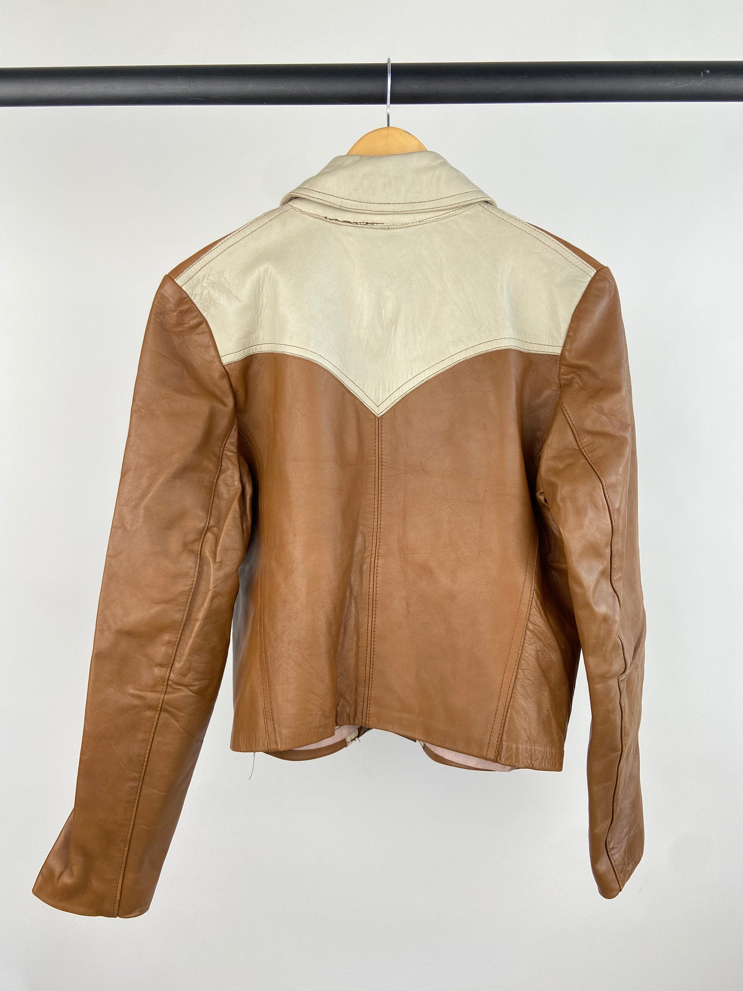Vintage 70s Leather Contrast Jacket
