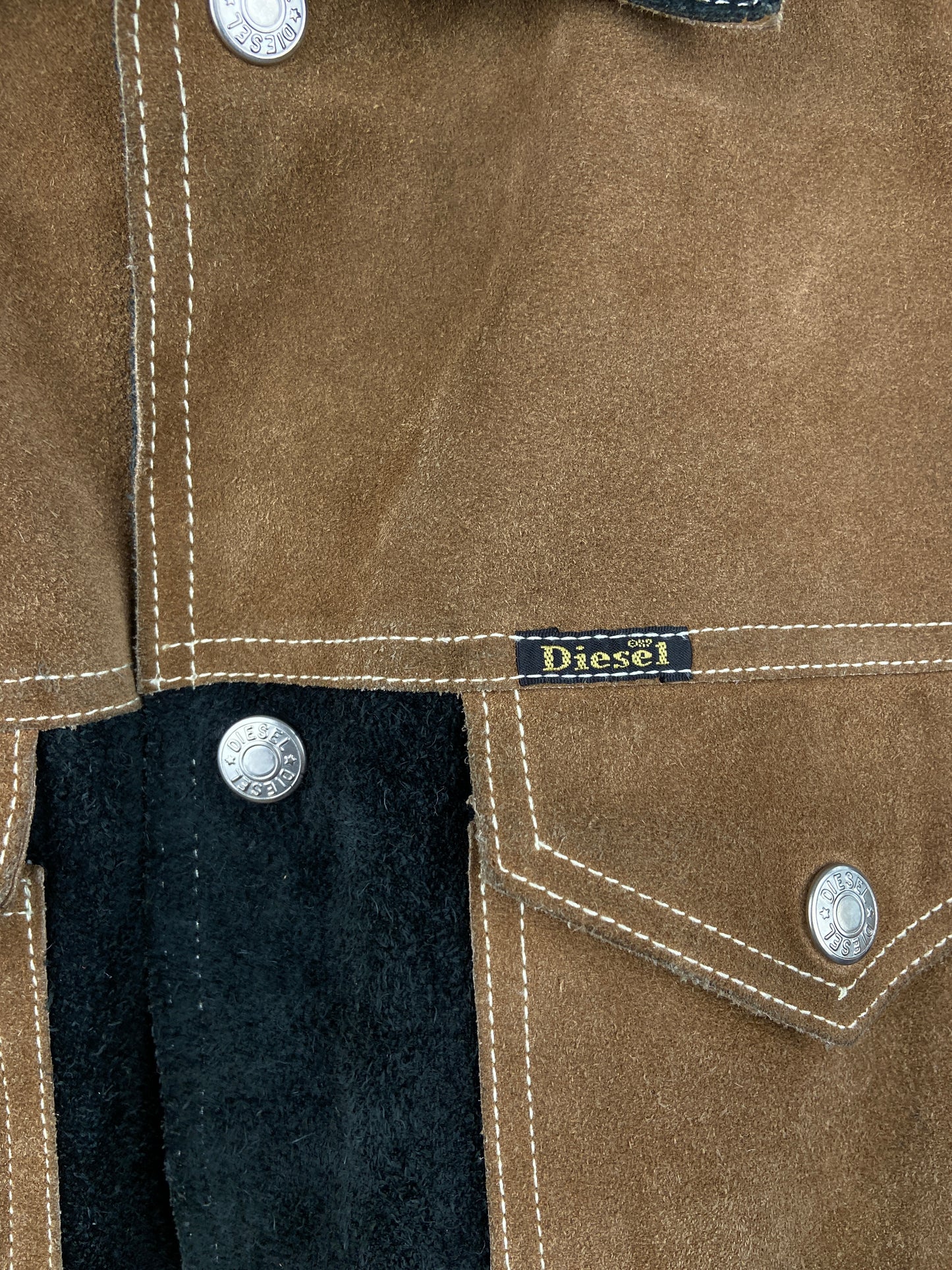 Vintage Diesel Contrast Panel 90s Suede Jacket