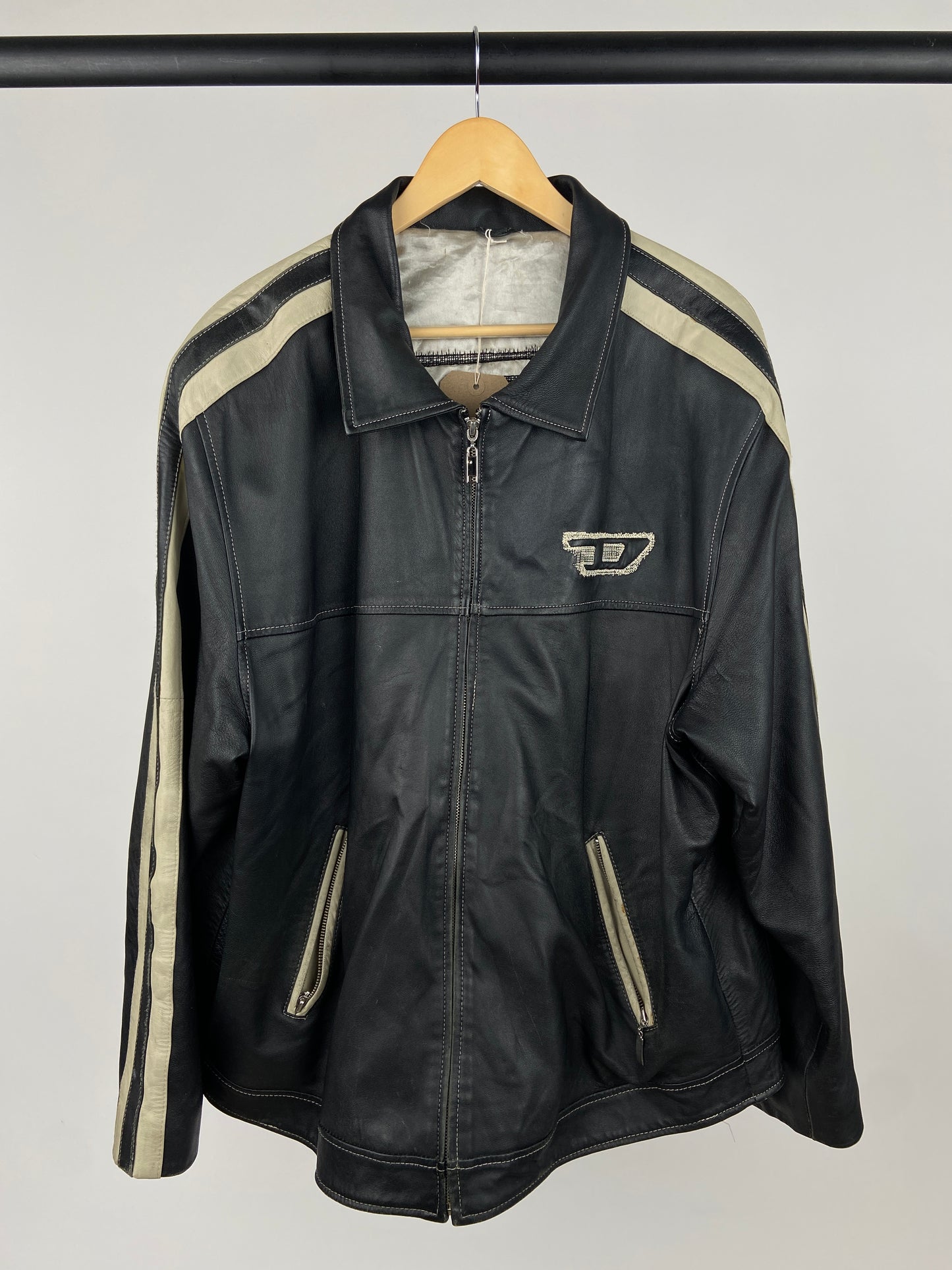 Vintage Diesel ‘D’ 90s Leather Jacket