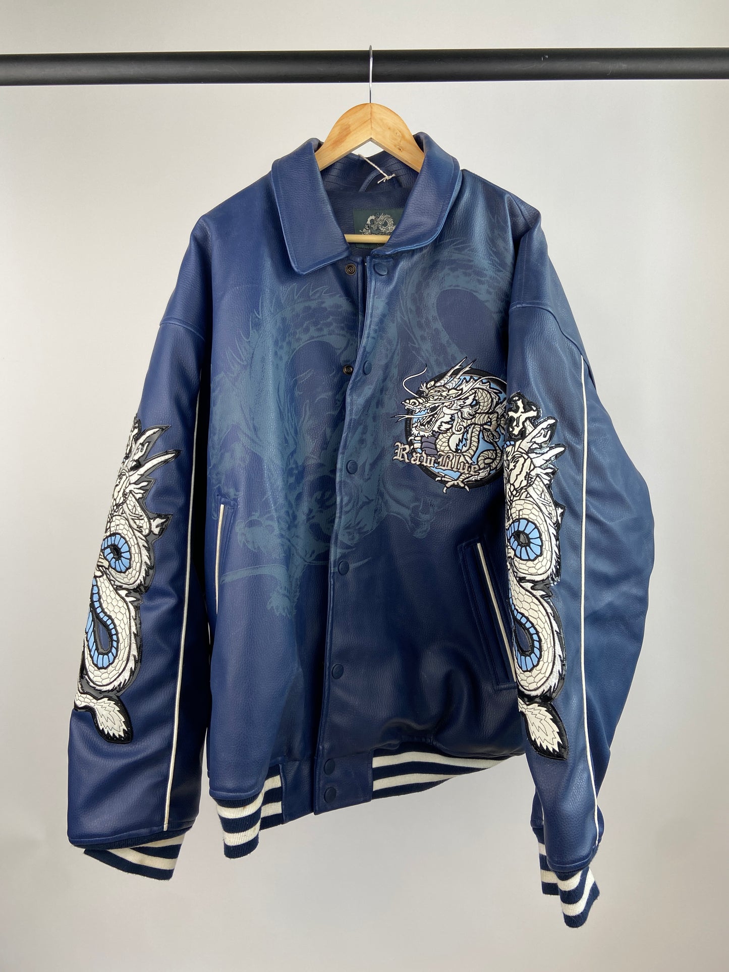 Vintage Raw Blue 90s Leather Jacket