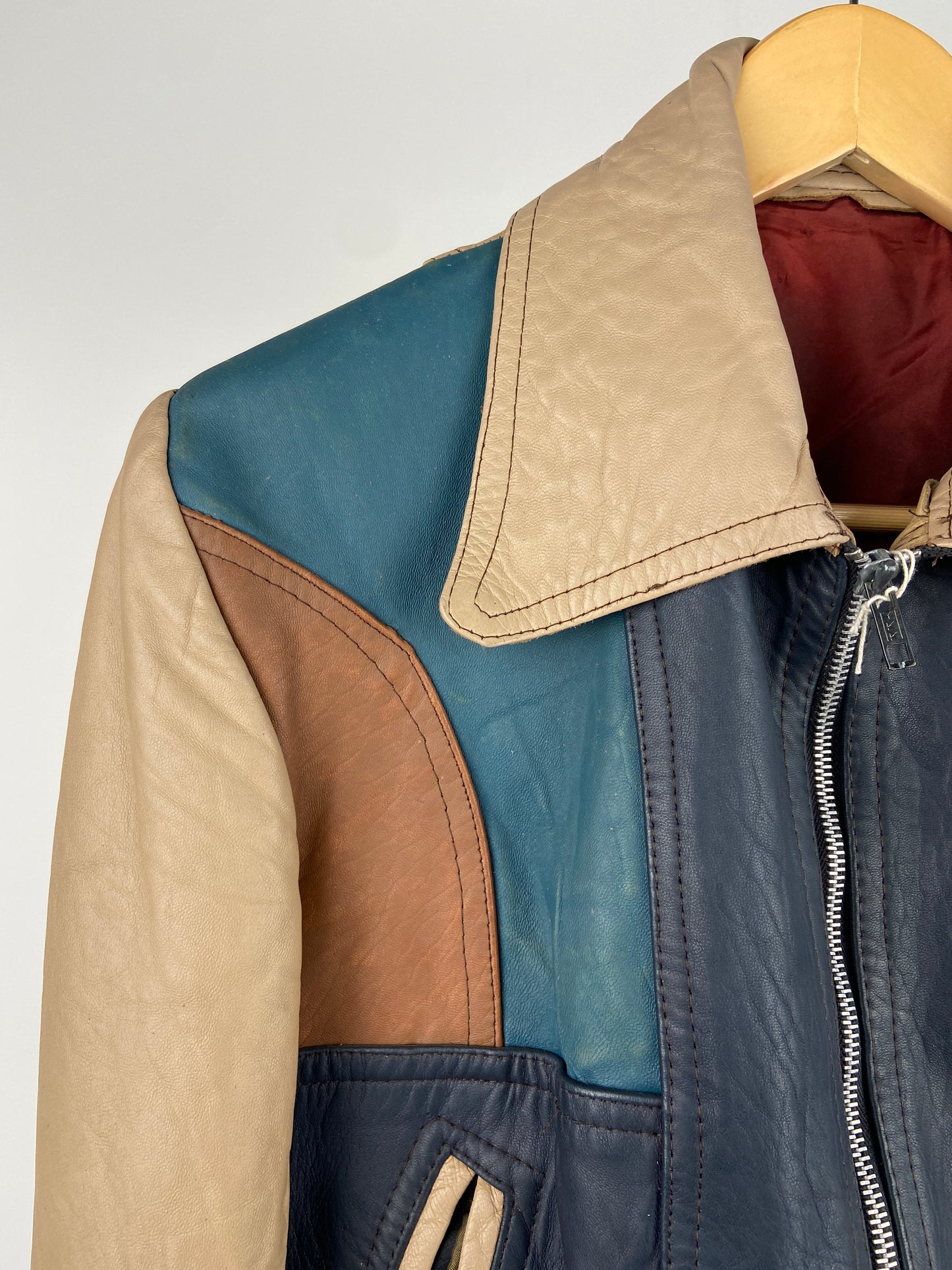 Vintage 70s Leather Contrast Jacket
