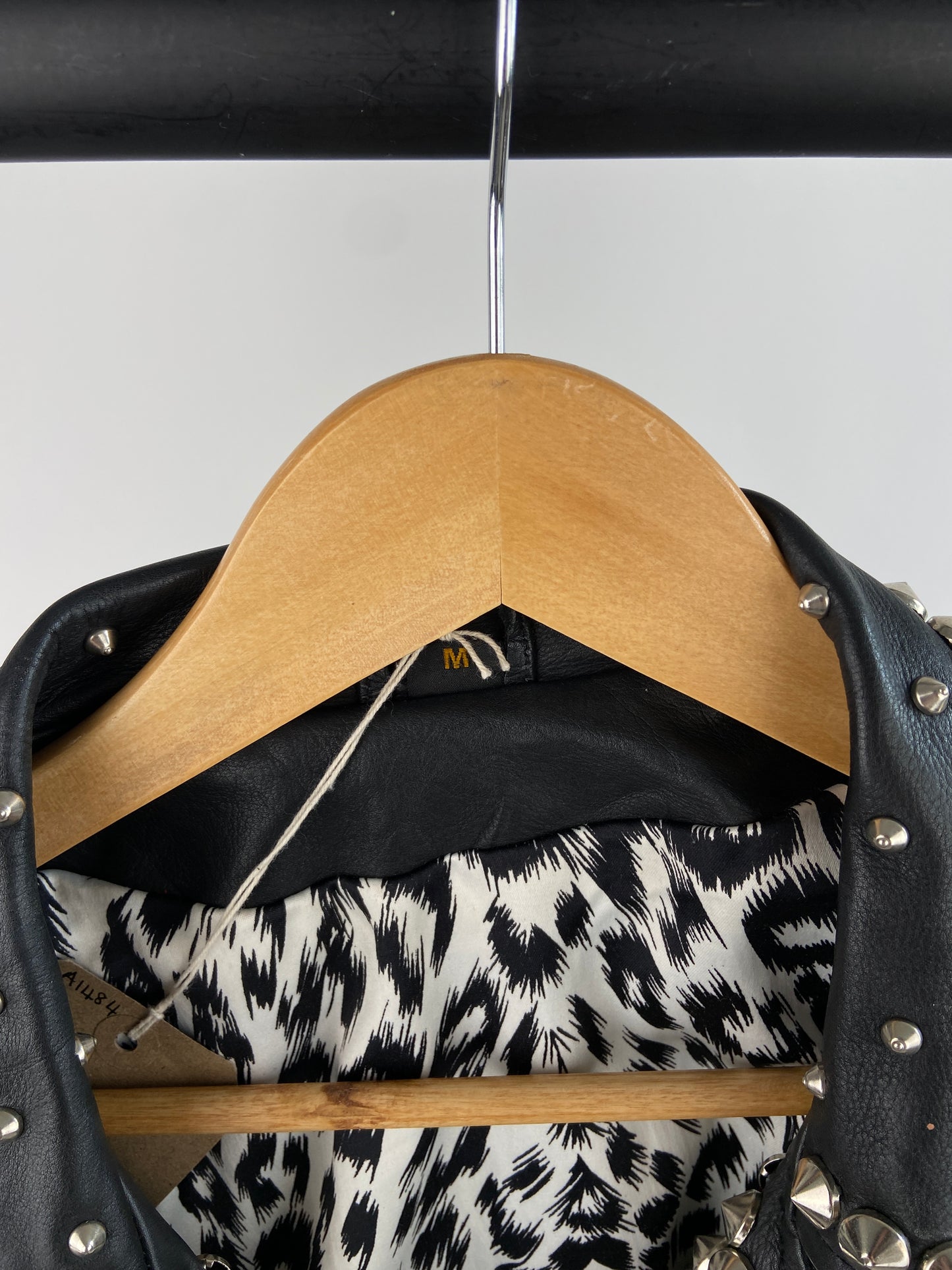 Vintage La Roxx Studded Punk 90s Leather Bomber Jacket