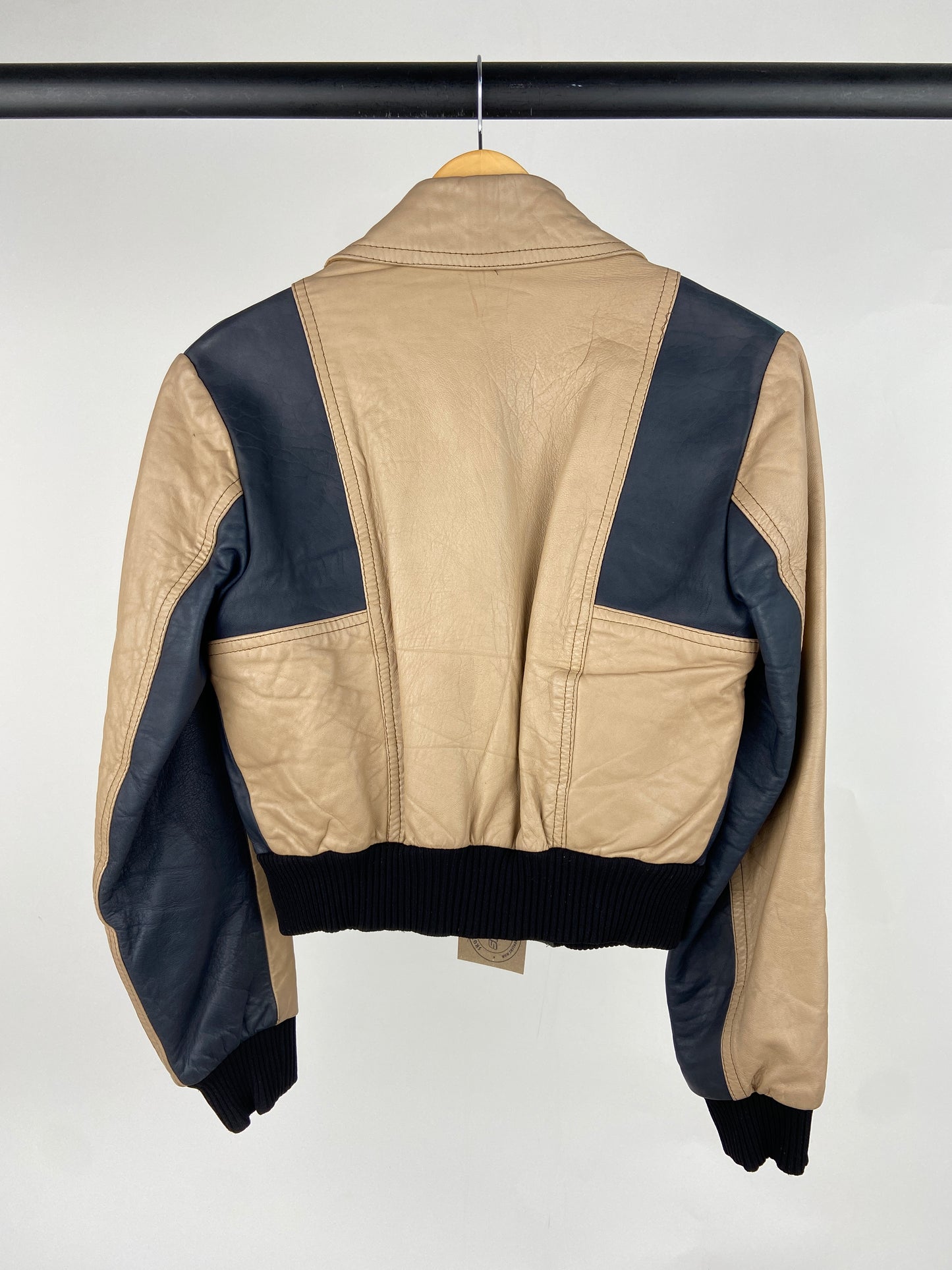Vintage 70s Leather Contrast Jacket