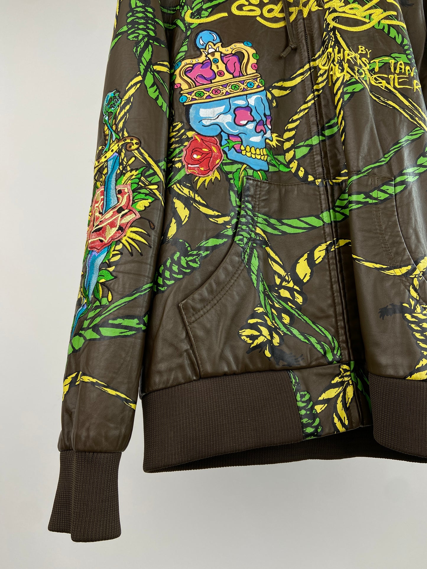 Vintage Ed Hardy 90s Leather Jacket