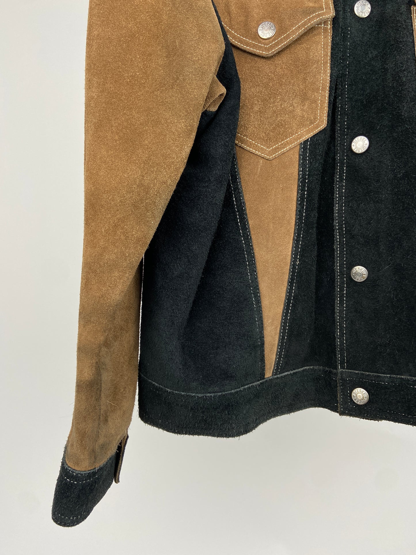 Vintage Diesel Contrast Panel 90s Suede Jacket