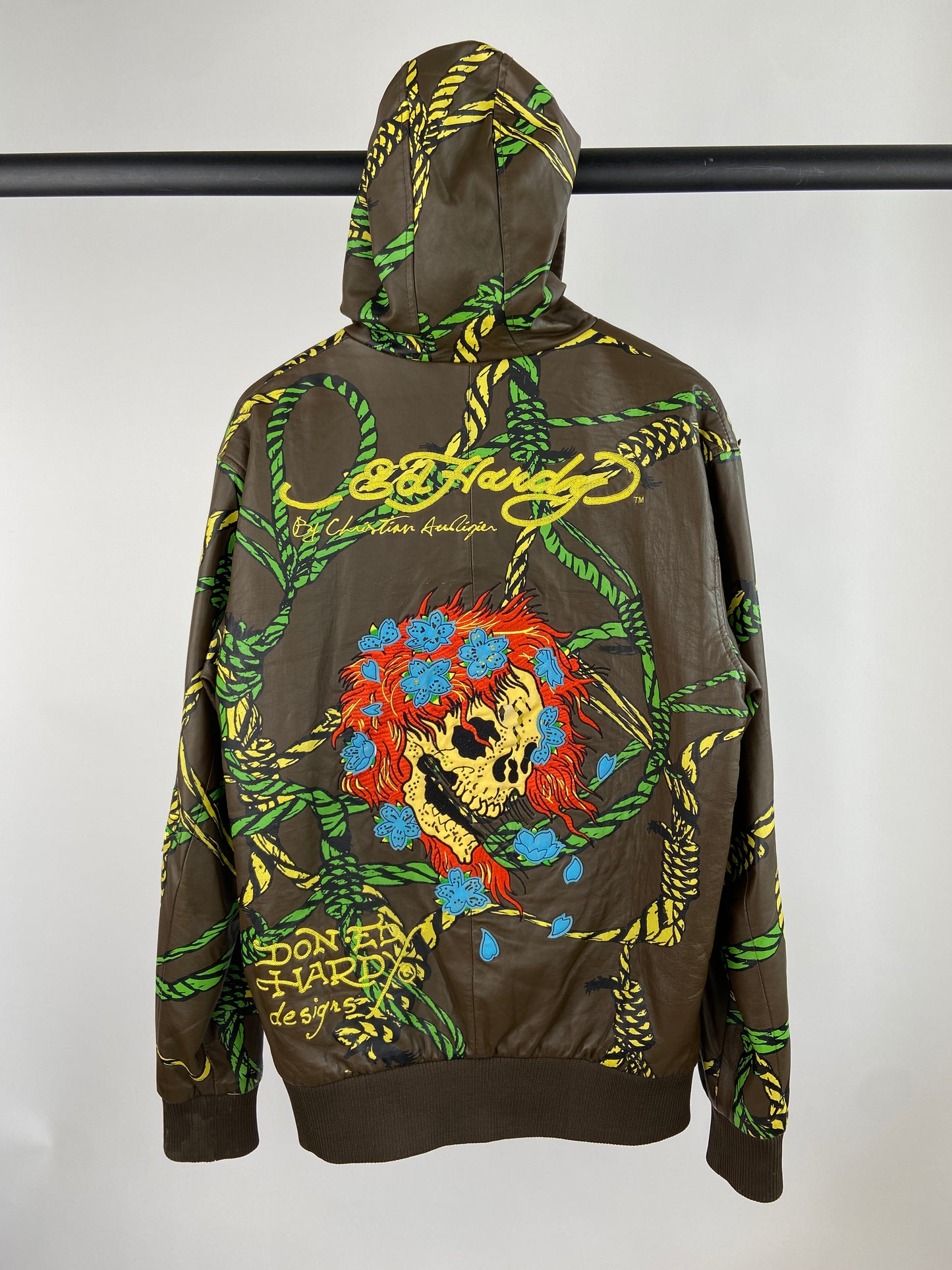 Vintage Ed Hardy 90s Leather Jacket