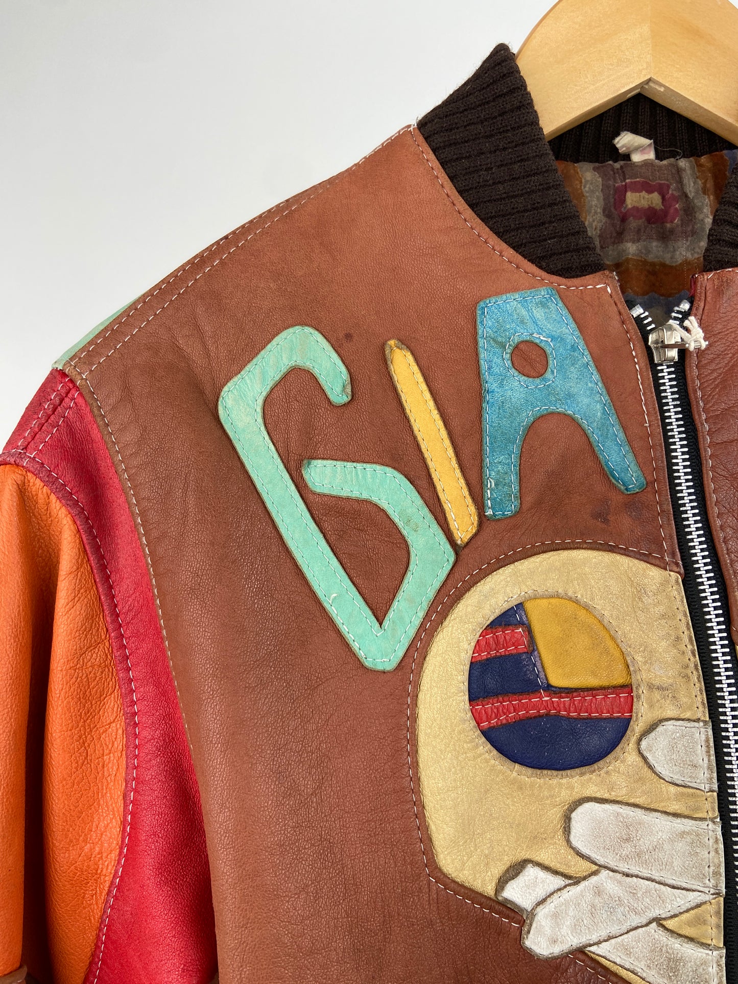 Vintage New York Giants 90s Leather Bomber Jacket