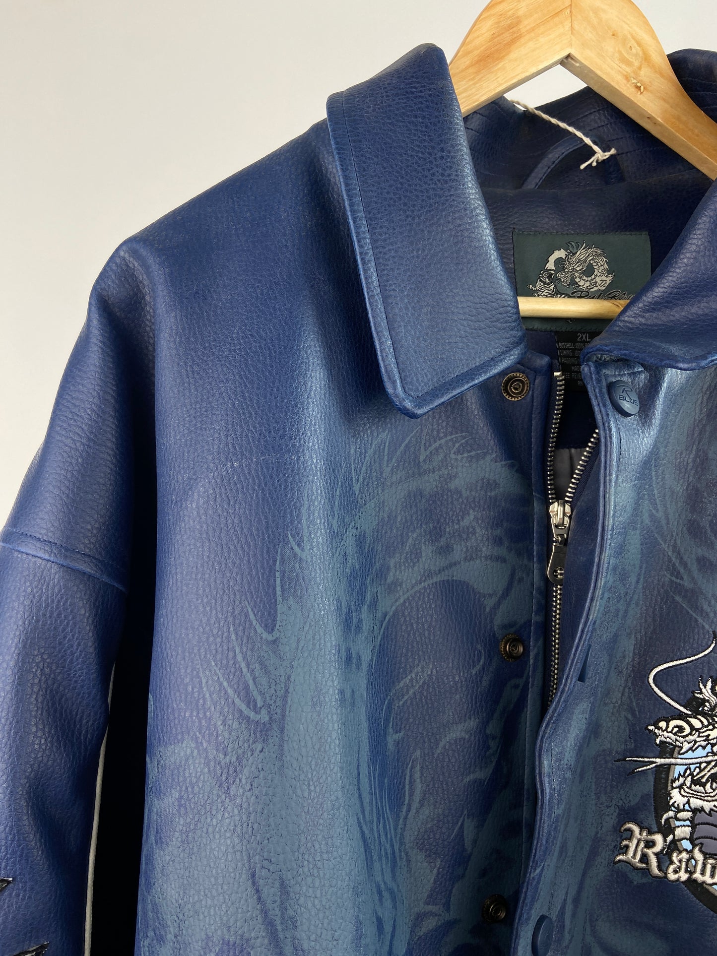 Vintage Raw Blue 90s Leather Jacket
