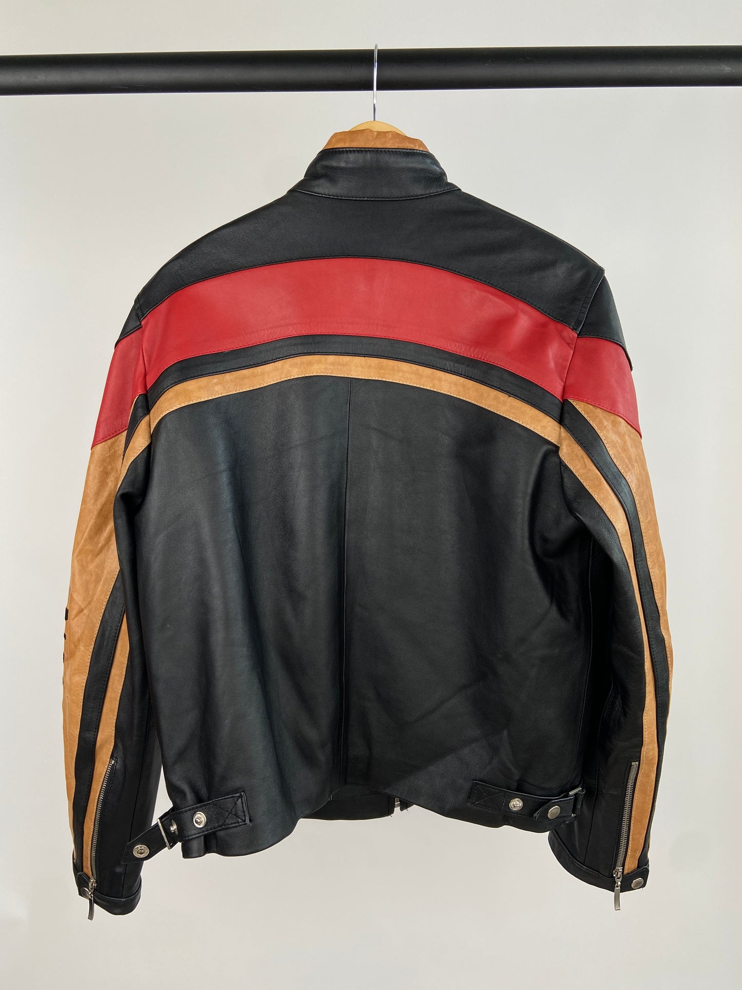 Vintage Diesel Stripe 90s Leather Jacket