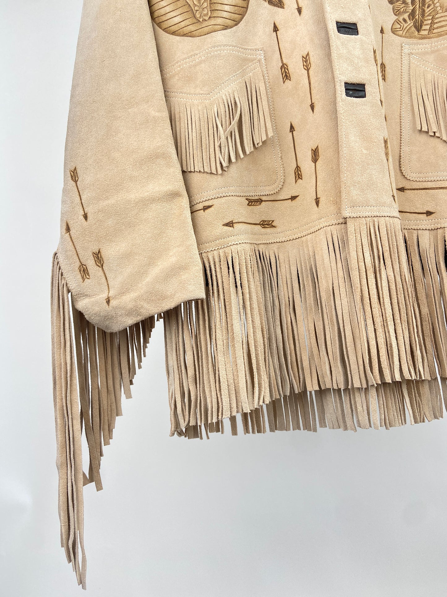 Vintage Western 70s Leather Tassel Jacket