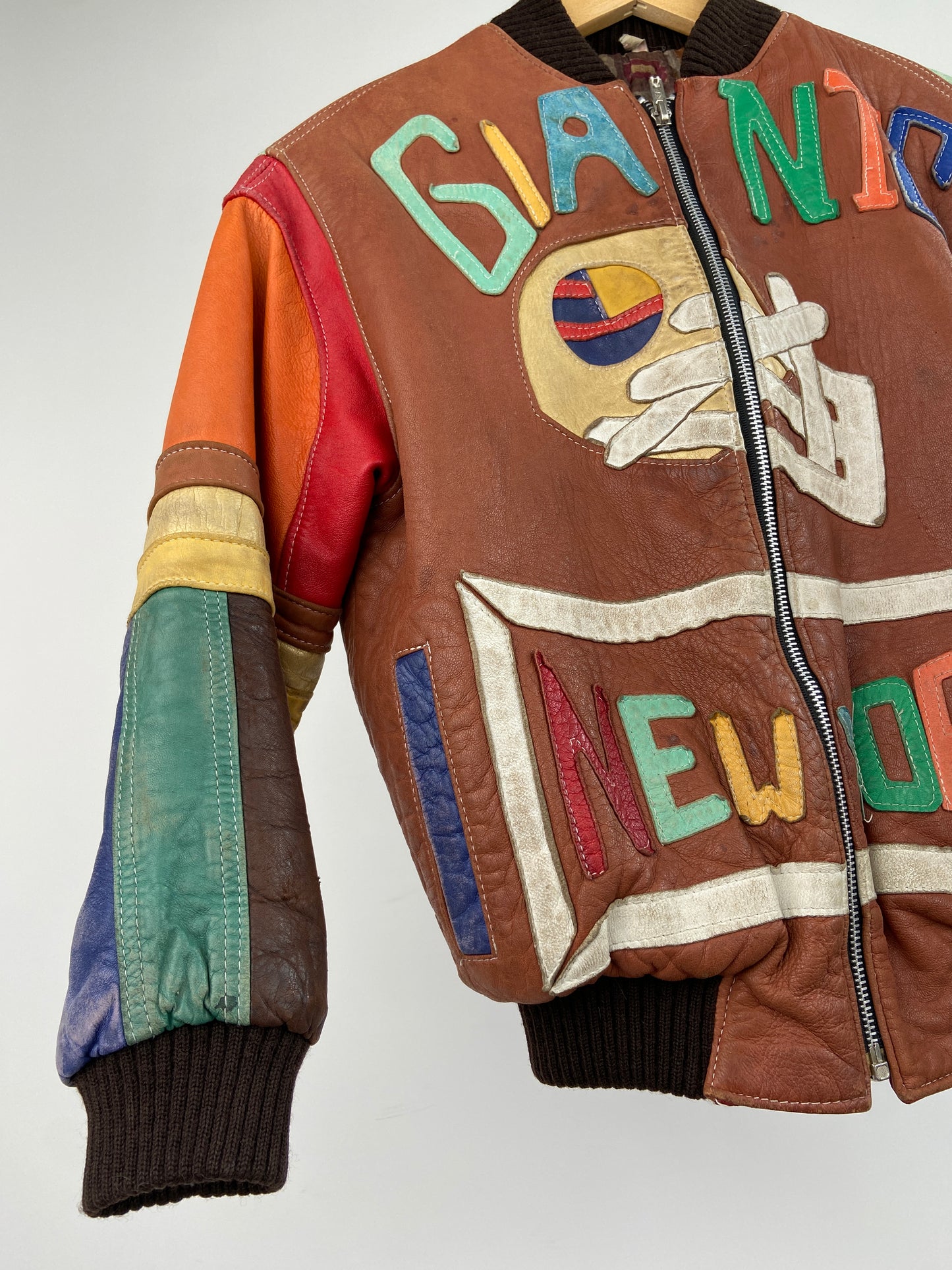 Vintage New York Giants 90s Leather Bomber Jacket