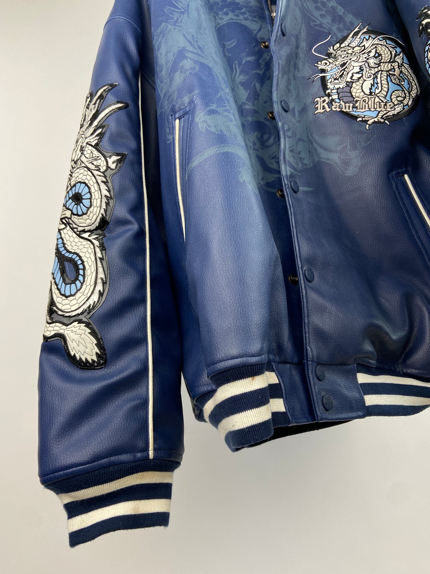 Vintage Raw Blue 90s Leather Jacket