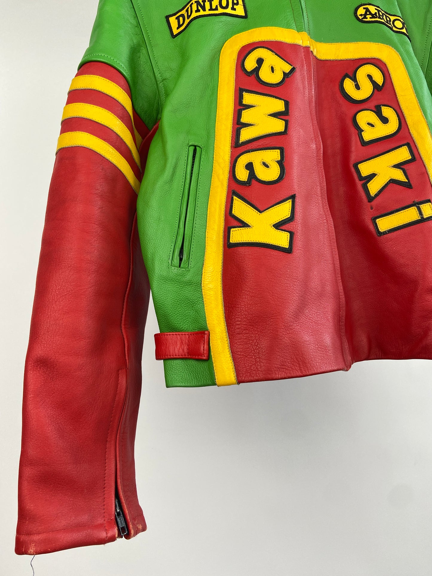 Vintage Kawasaki 90s Leather Motorbike Jacket