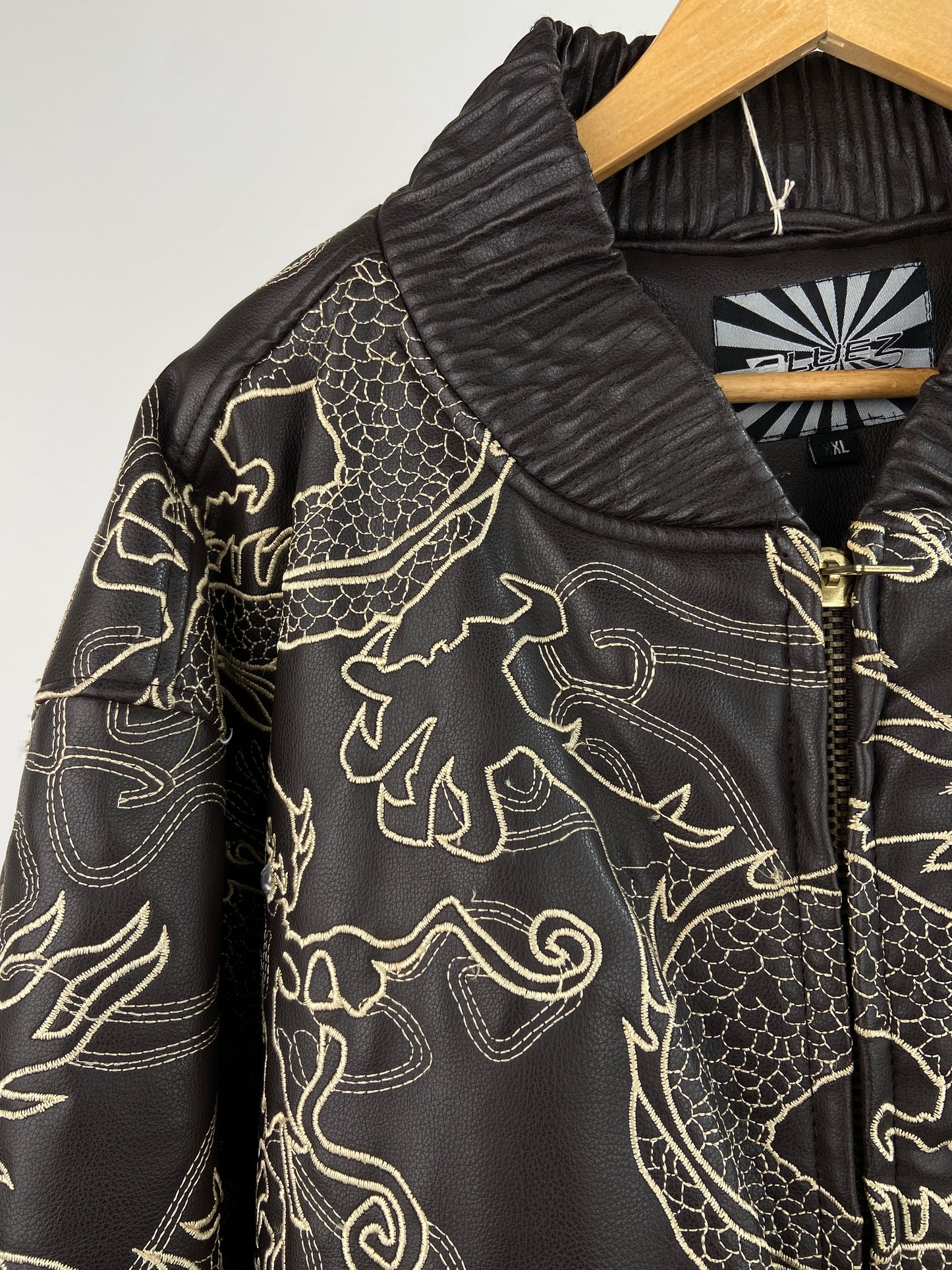 Vintage Bluez Dragon 90s Leather Jacket