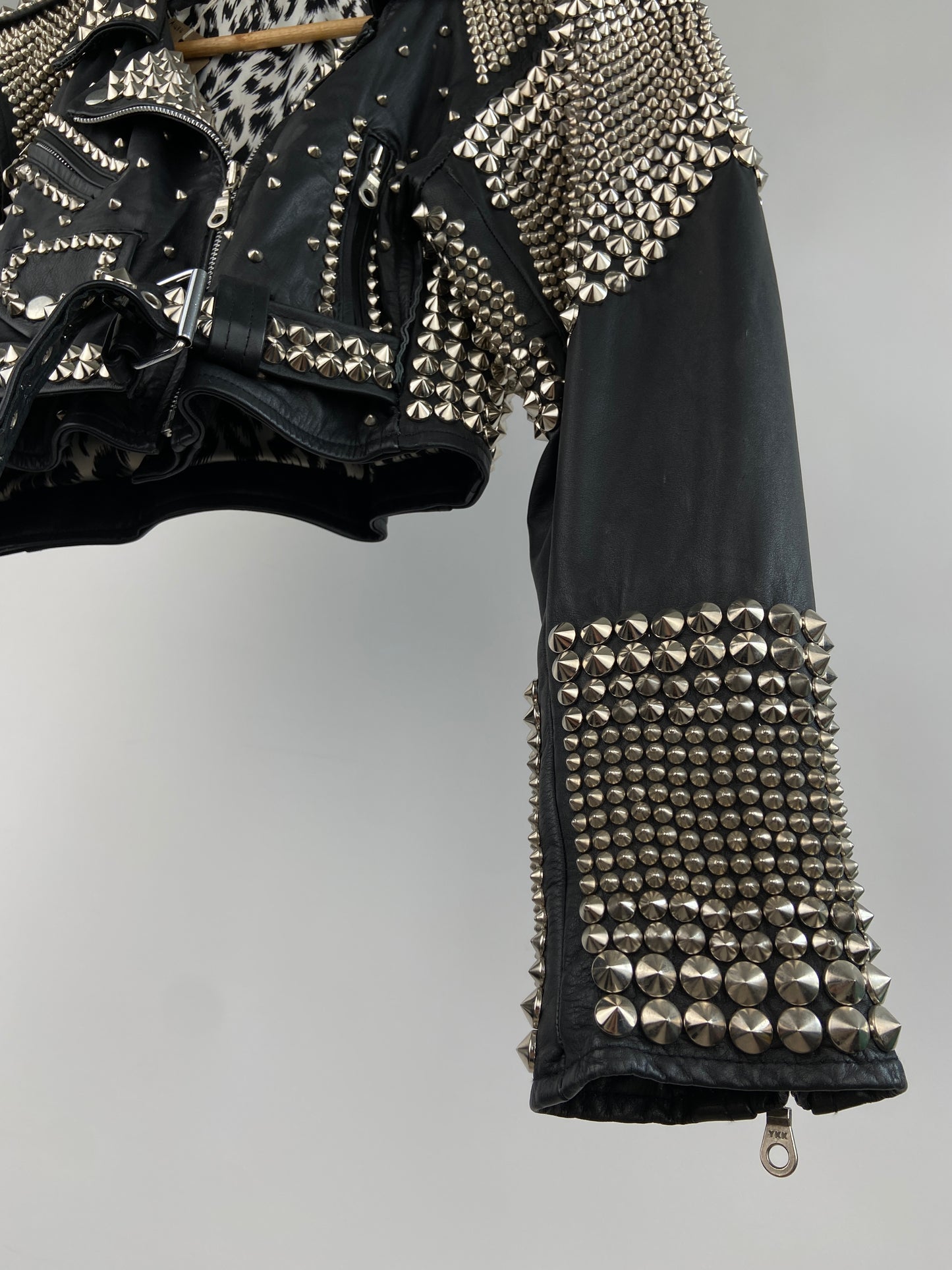 Vintage La Roxx Studded Punk 90s Leather Bomber Jacket