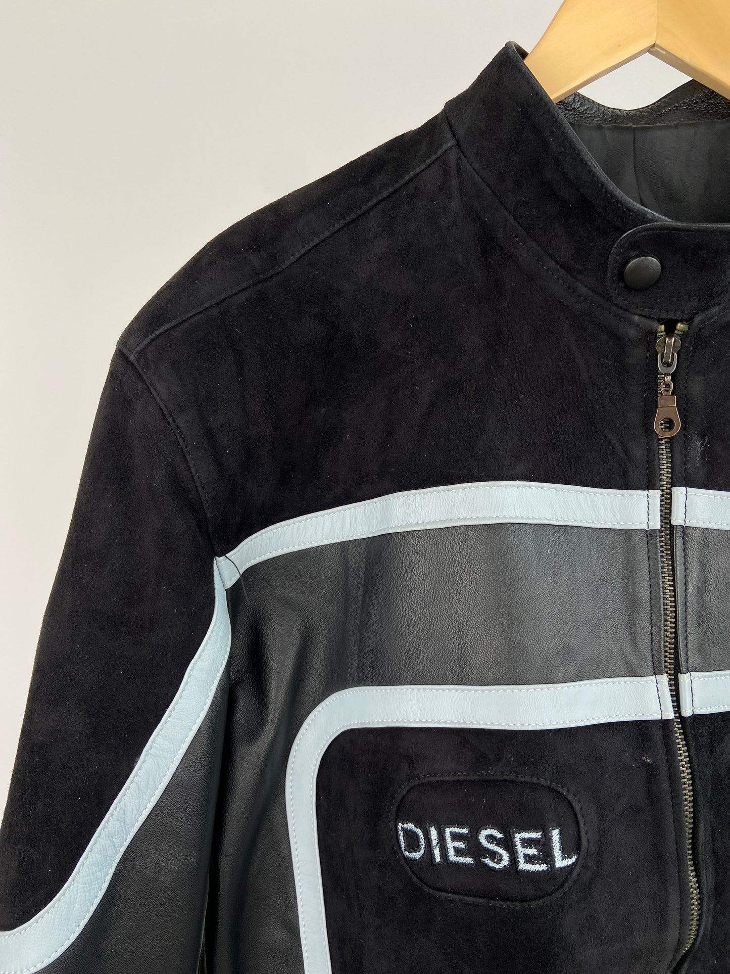Vintage Diesel Stripe 90s Leather Jacket