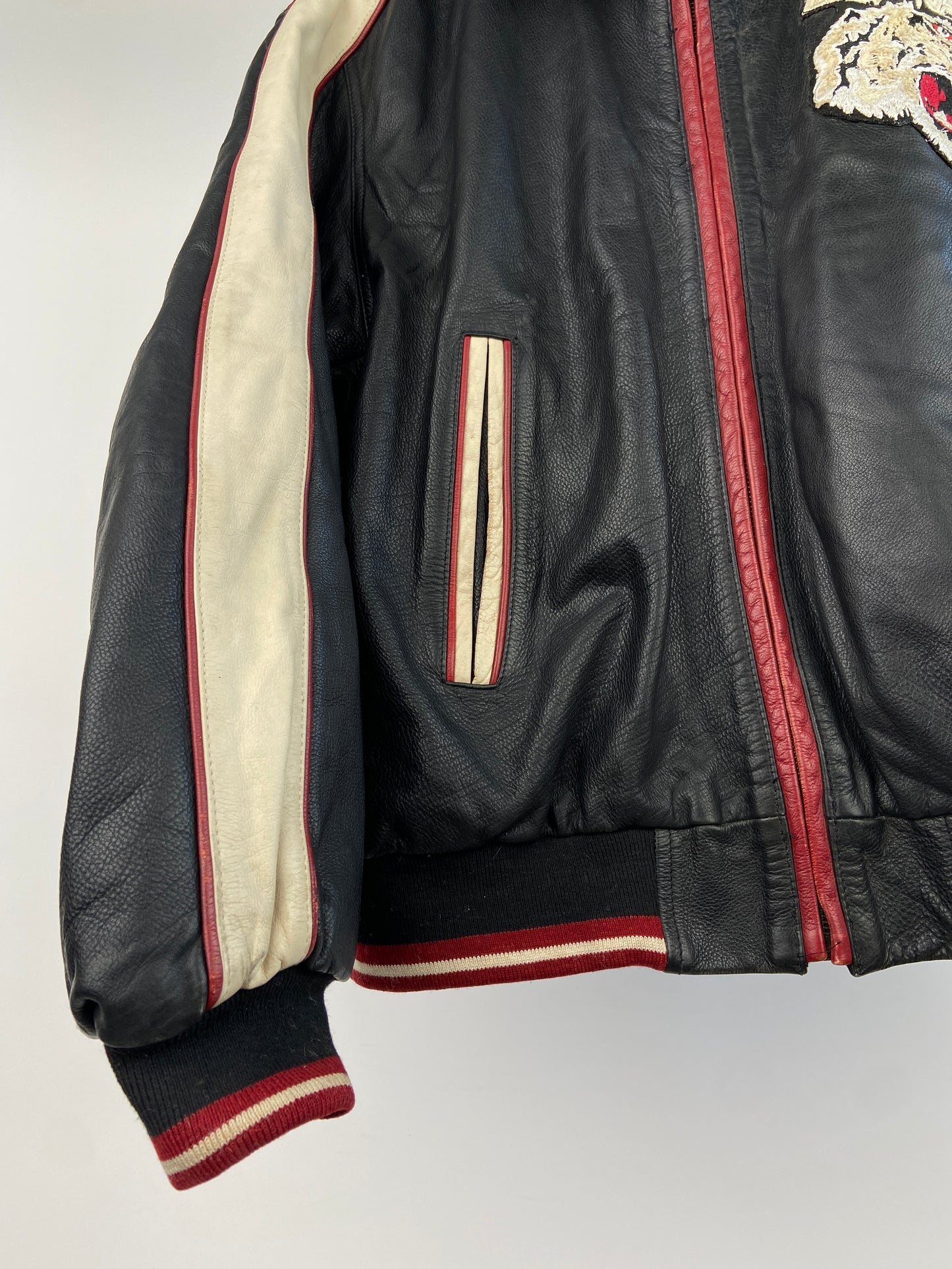 Vintage Nickelson 54 Tiger 90s Leather Bomber Jacket