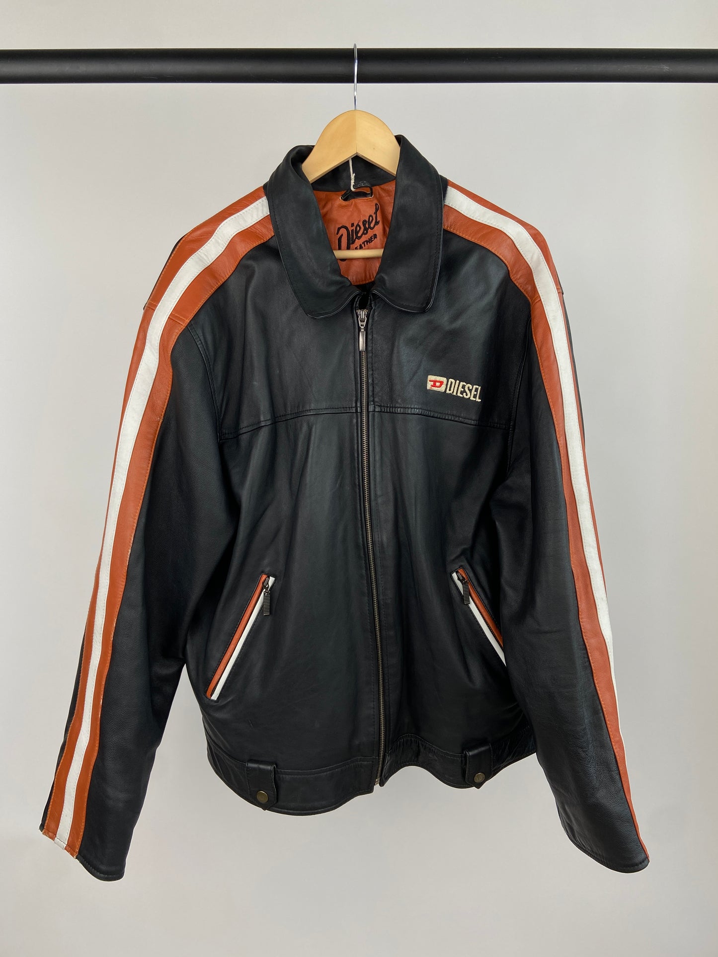 Vintage Diesel ‘D’ 90s Leather Jacket