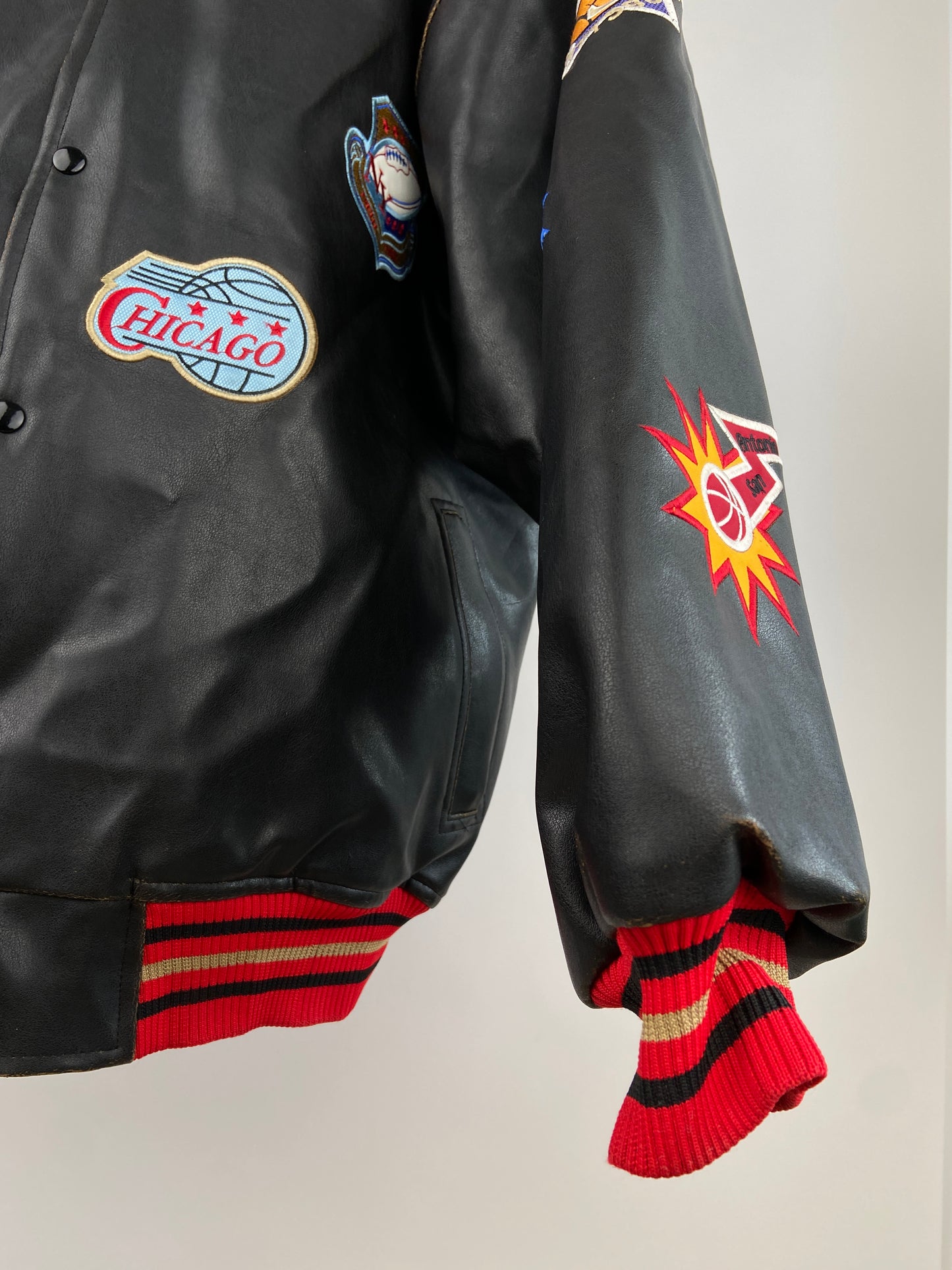New York Basketball 90s Leather Bomber Jacket