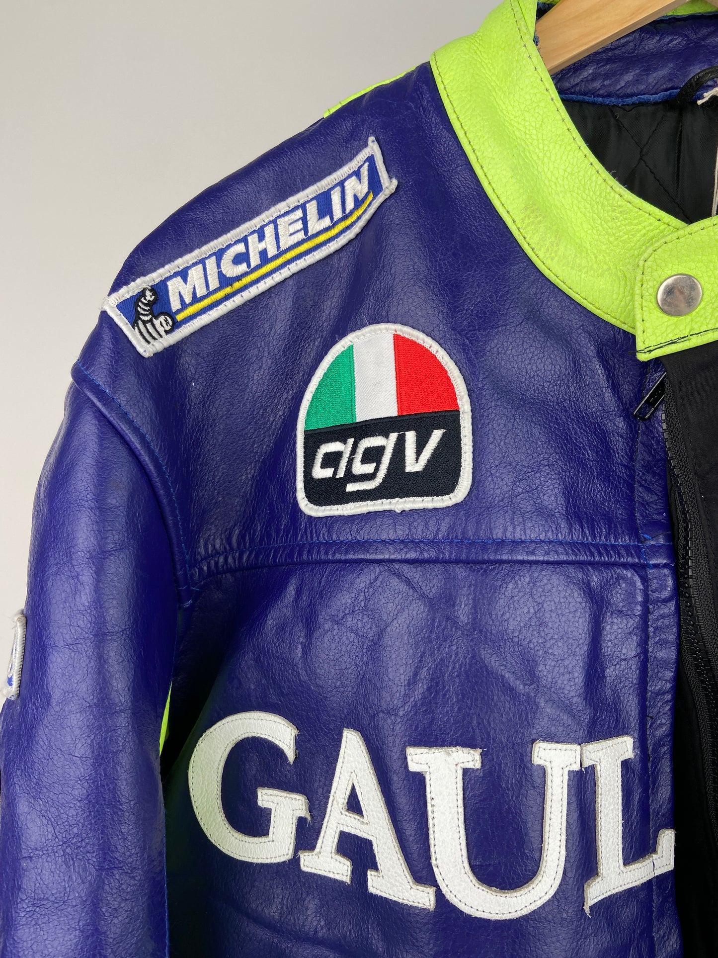 Gauloises 90s Leather Motorbike Jacket