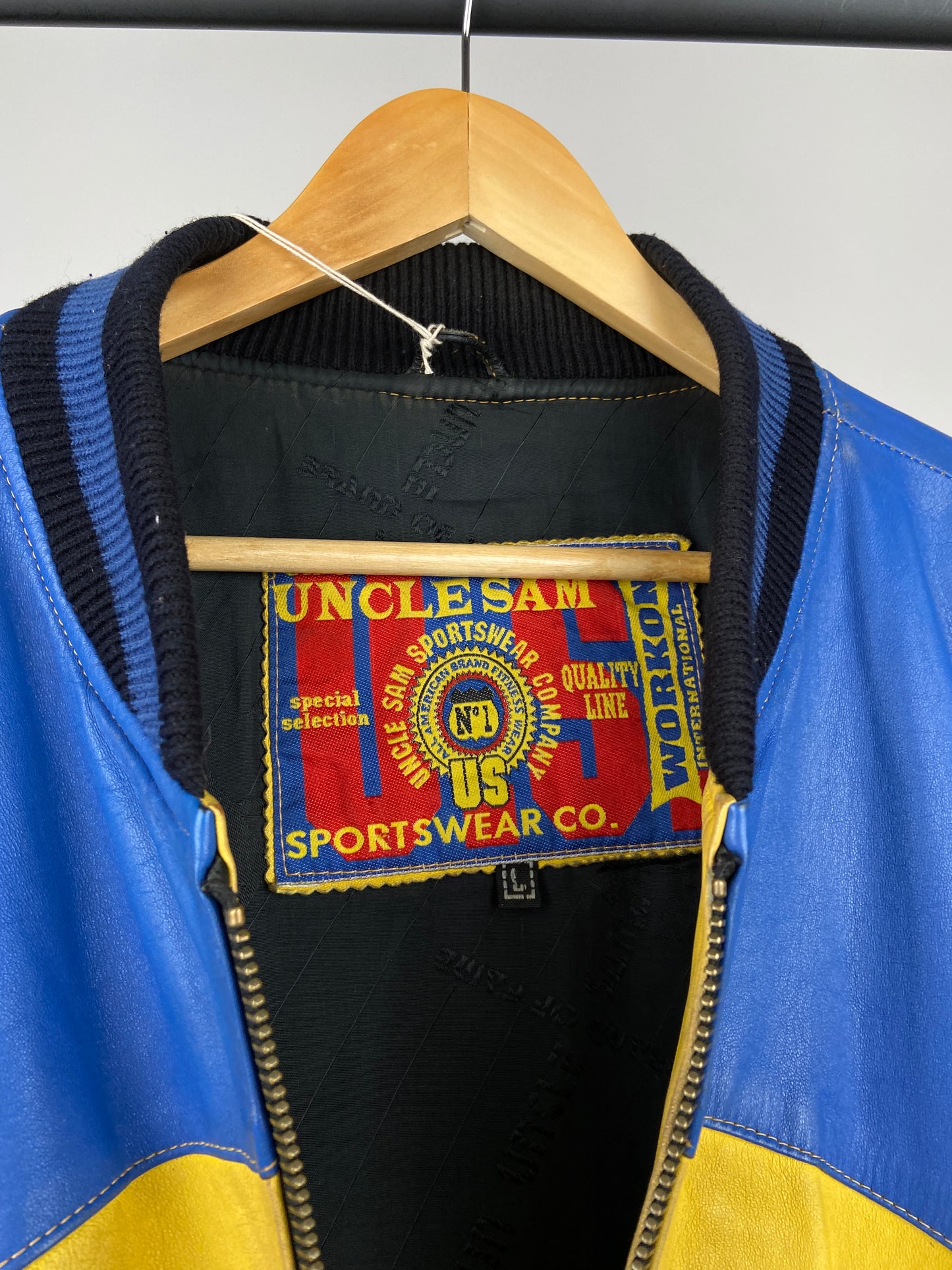 Uncle Sam 80s Leather Baseball Jacket