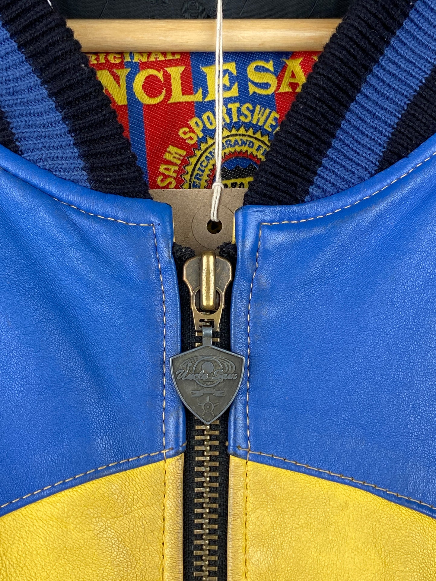 Uncle Sam 80s Leather Baseball Jacket