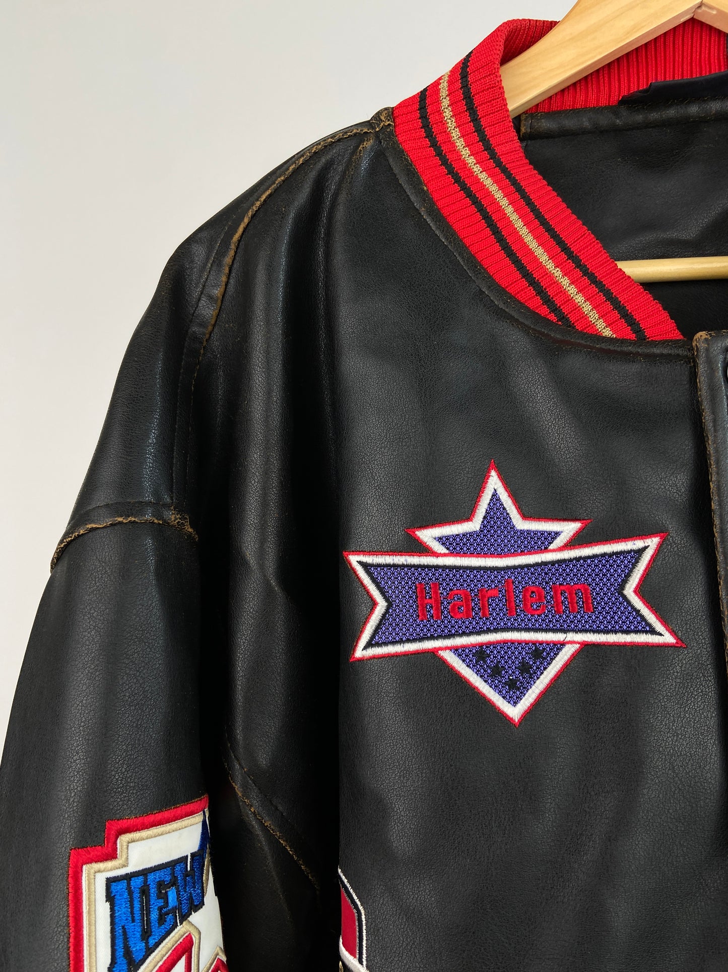 New York Basketball 90s Leather Bomber Jacket