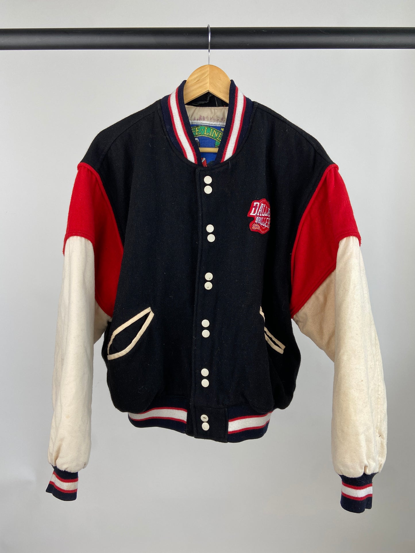 The Dallas Drillers NFL 90s Leather Bomber Jacket