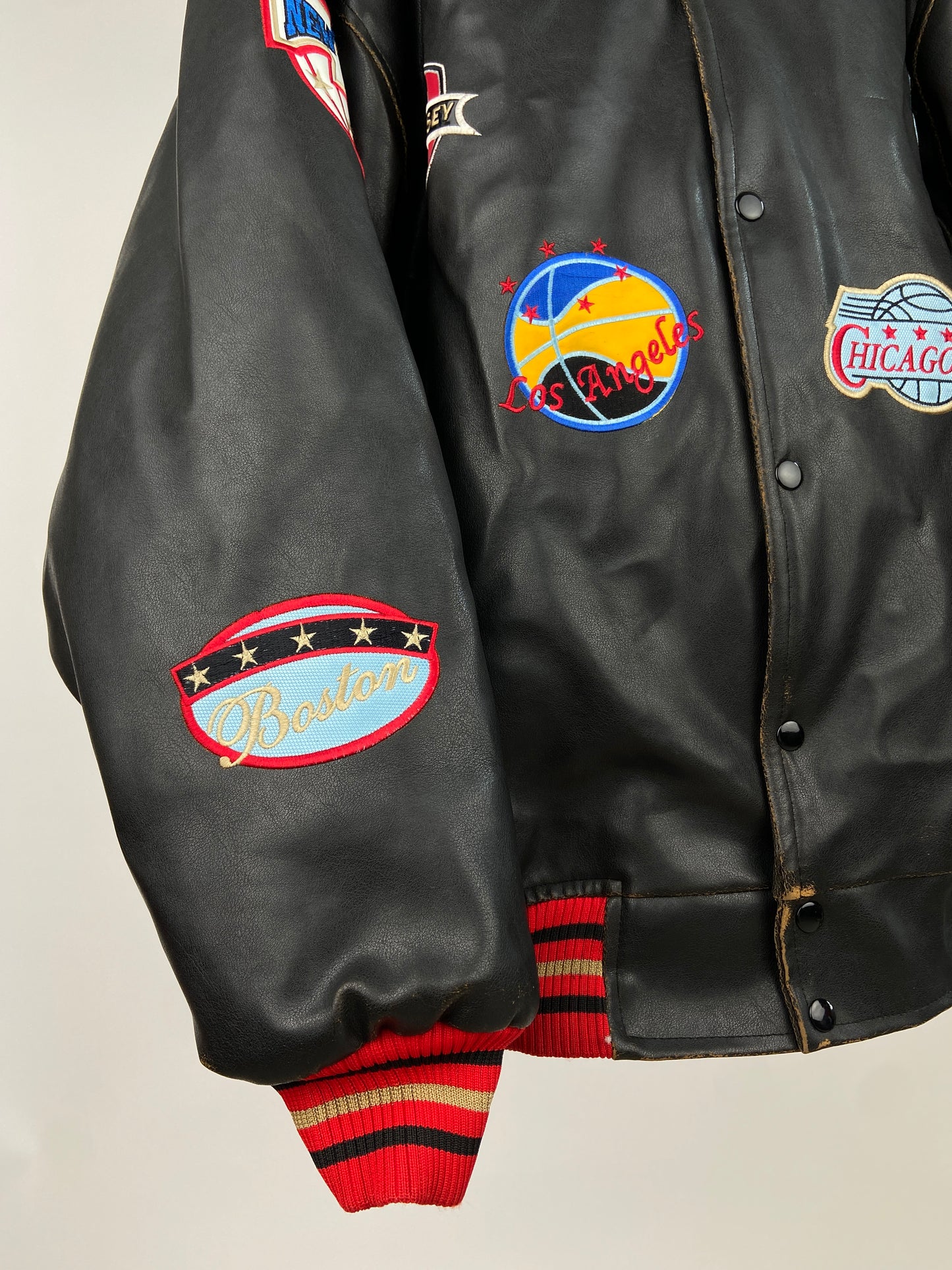 New York Basketball 90s Leather Bomber Jacket