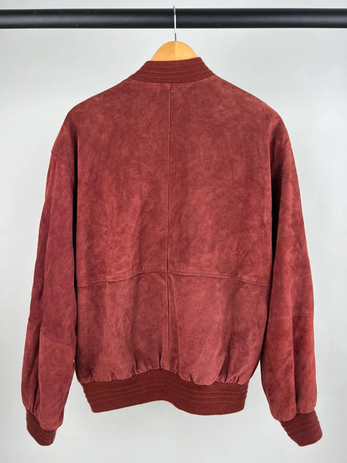 Vintage 90s Burgundy Suede Bomber Jacket