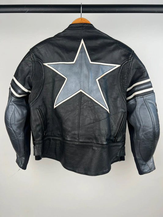 Vintage 90s Miline Star Leather Motobike Jacket