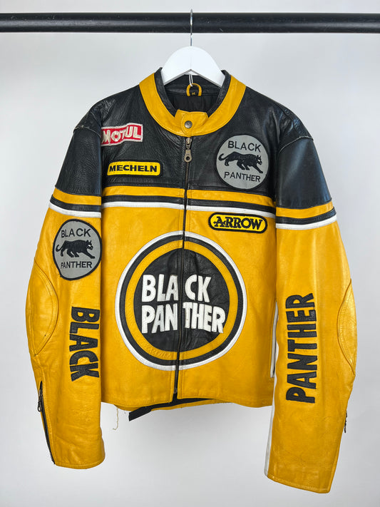 Black Panther 90s Leather Motorbike Jacket