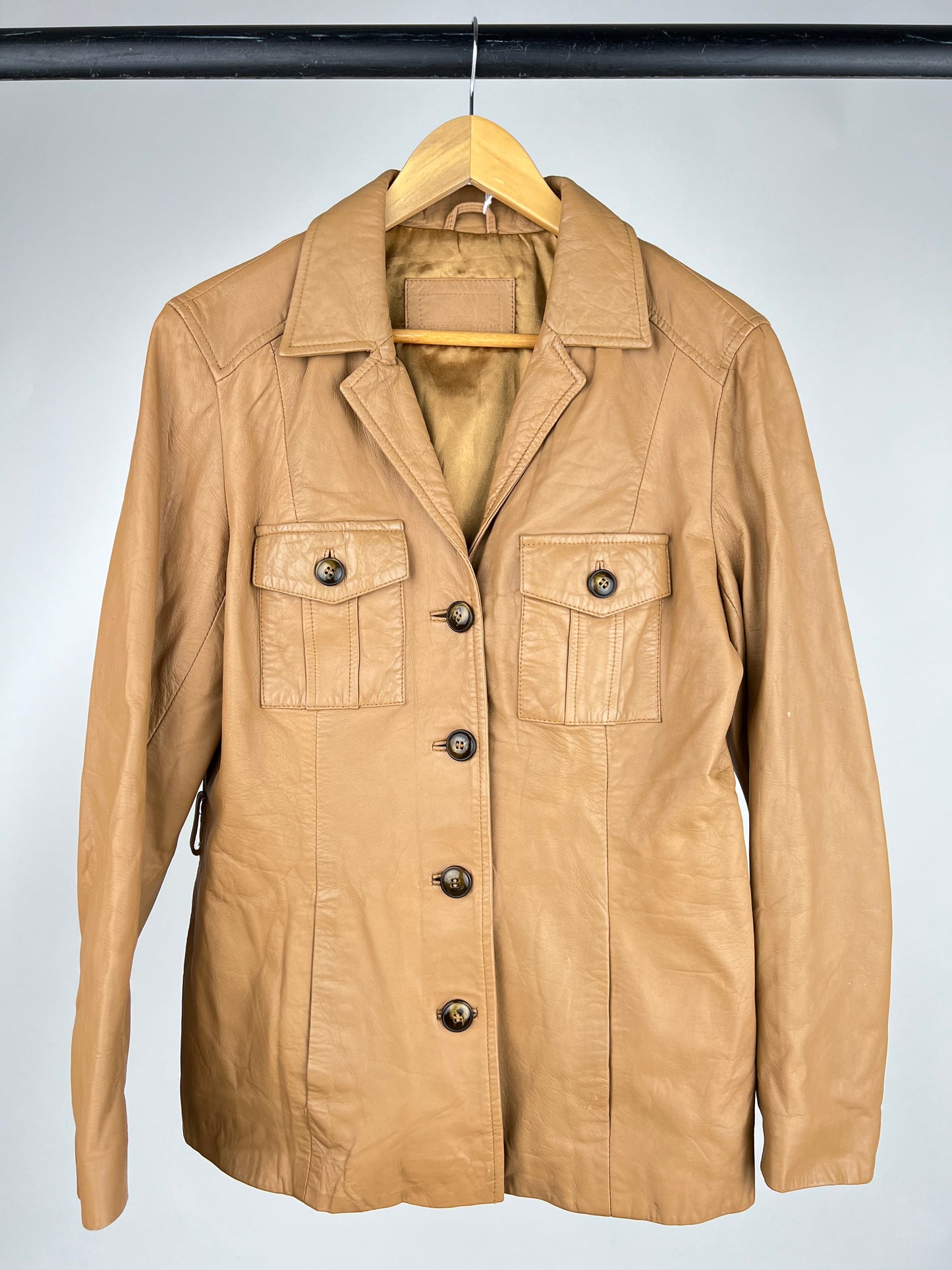 Vintage 90s Tan Leather Jacket