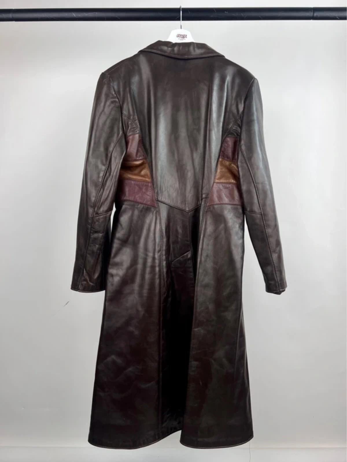 Vintage 70s Ashy Striped Long Leather Jacket