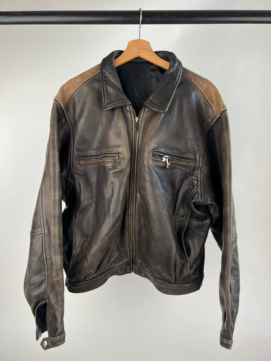 Vintage 90s Distressed Leather Jacket