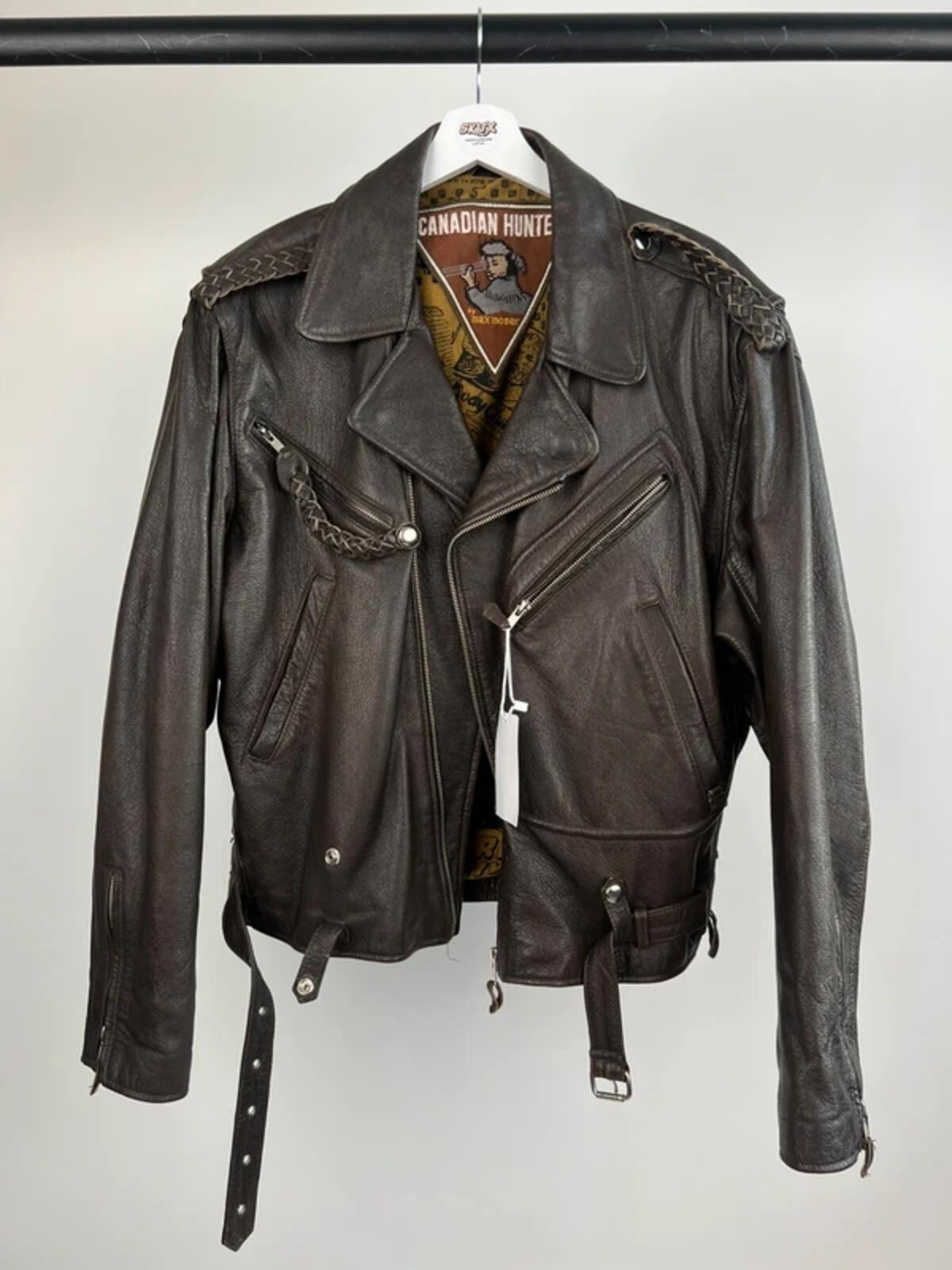 Vintage 90s Max Moser Cropped Leather Biker Jacket