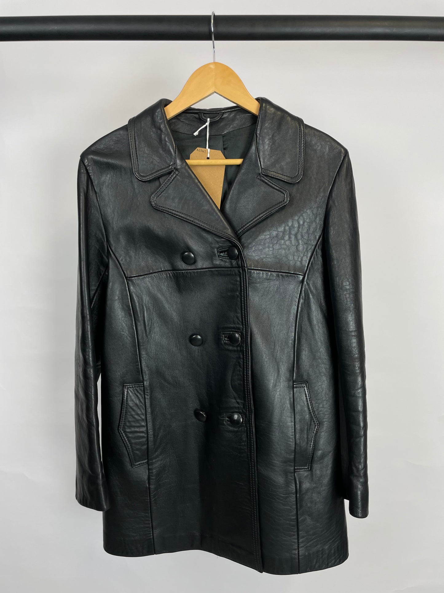 Vintage 90s Long Leather Jacket