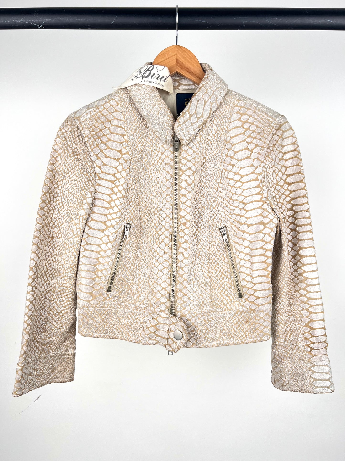 Vintage 90s Juicy Snakeskin Leather Jacket