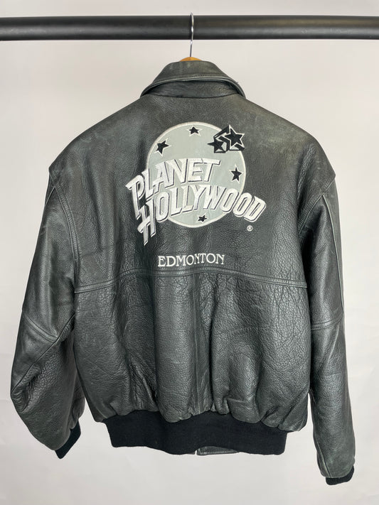 Planet Hollywood Edmonton 90s Bomber Leather Jacket