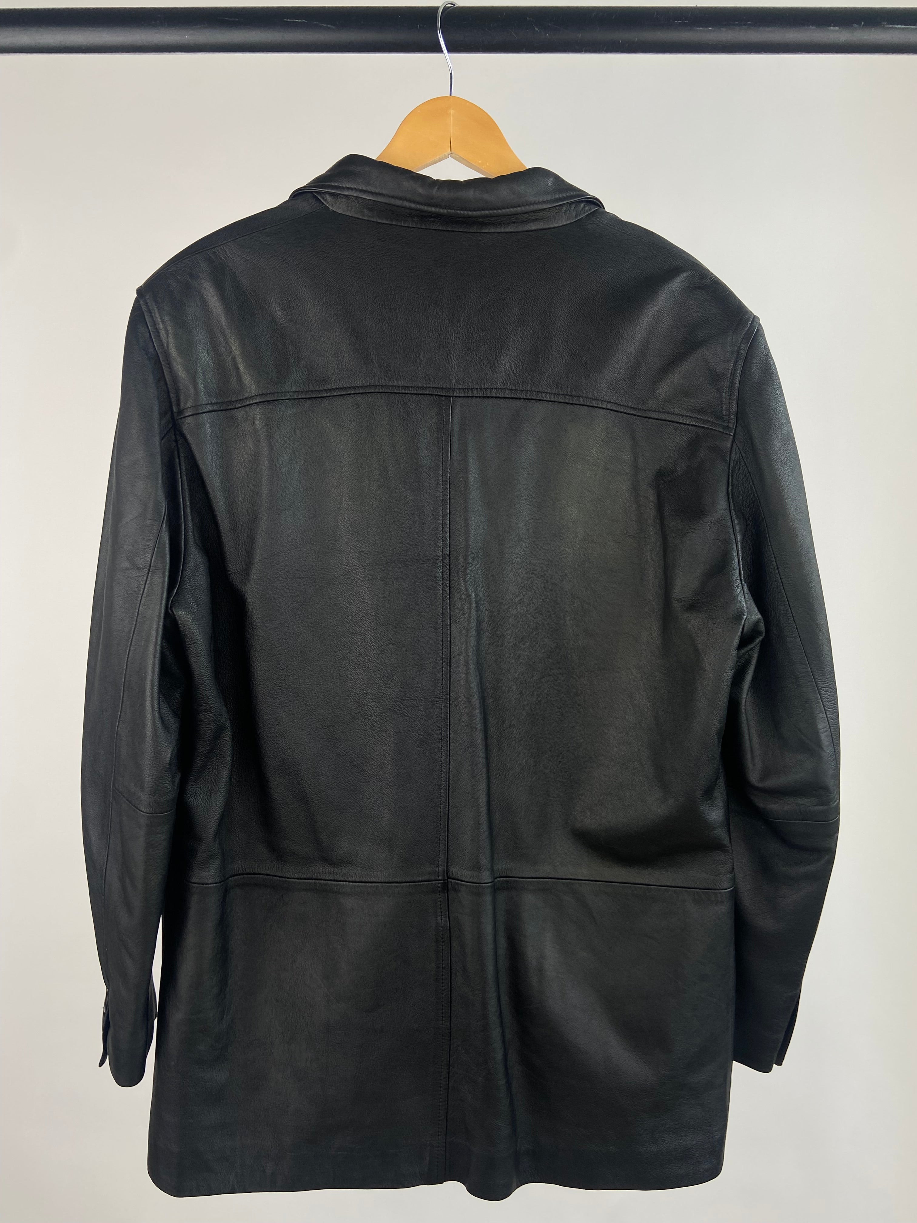 Vintage 90s DEVRED Black Leather Jacket