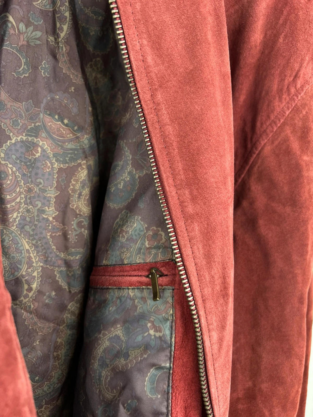 Vintage 90s Burgundy Suede Bomber Jacket