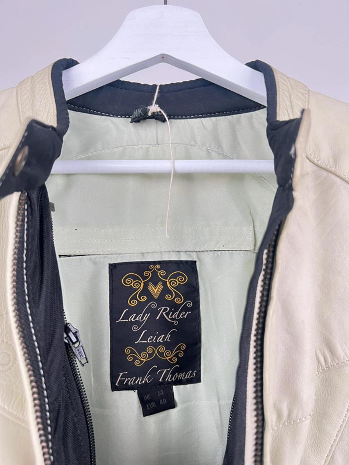Vintage 90s Frank Thomas Leather Motorbike Jacket