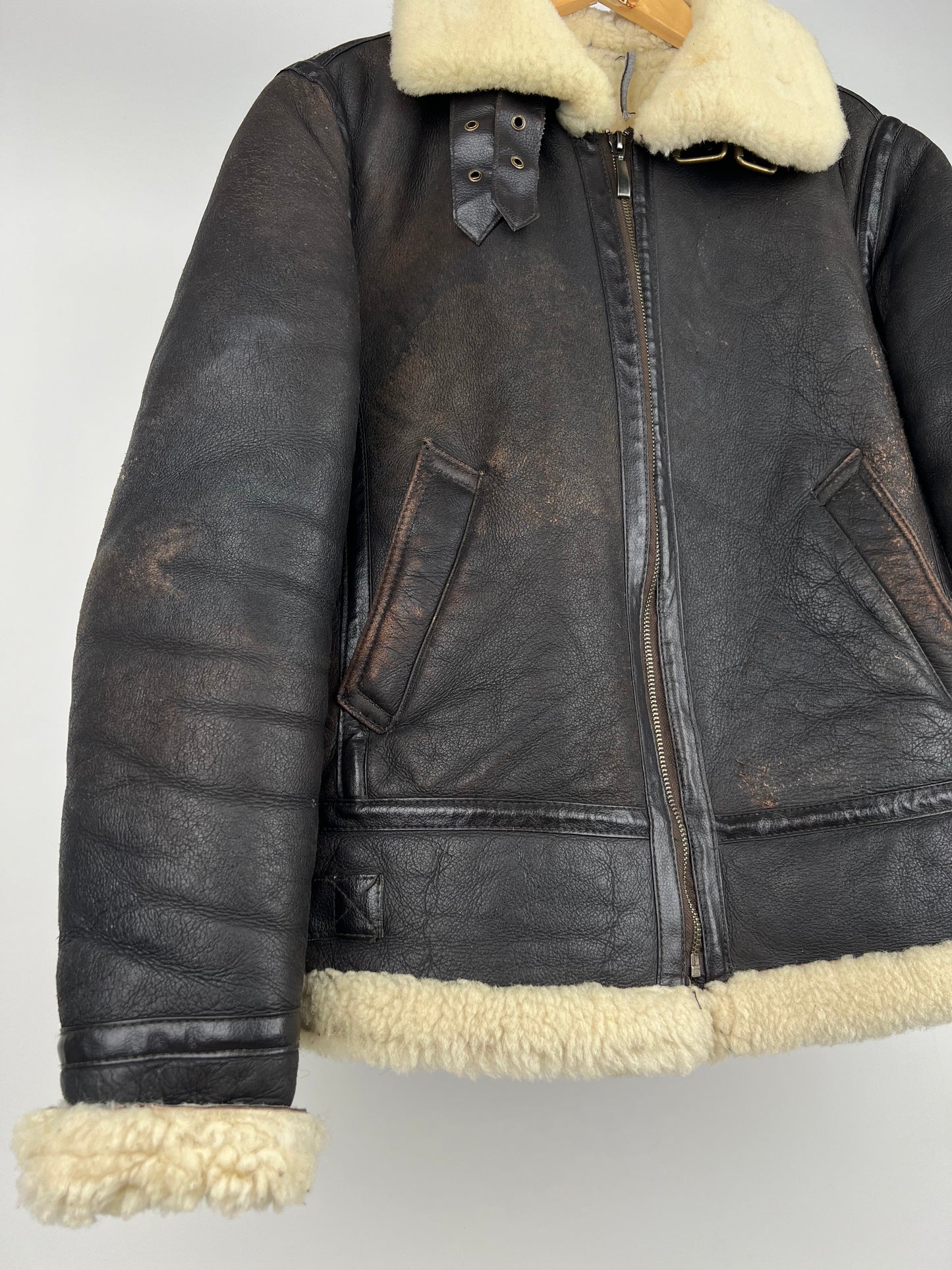 Vintage 80s Leather Pilot Aviator Jacket