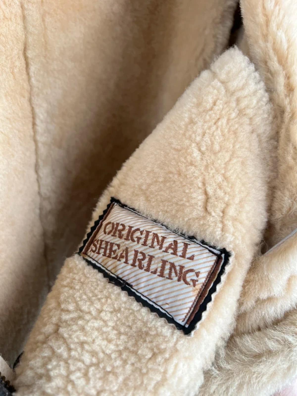 Vintage 80s Leather Shearling Flight Jacket