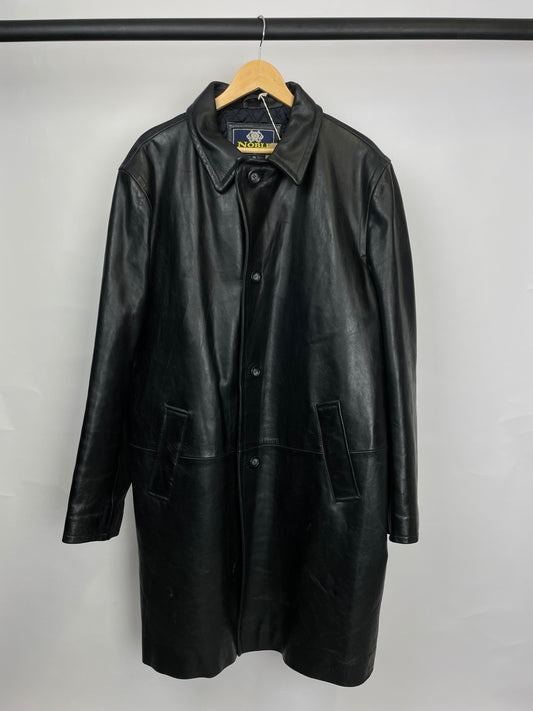 Vintage 90s Noble Long Trench Leather Jacket
