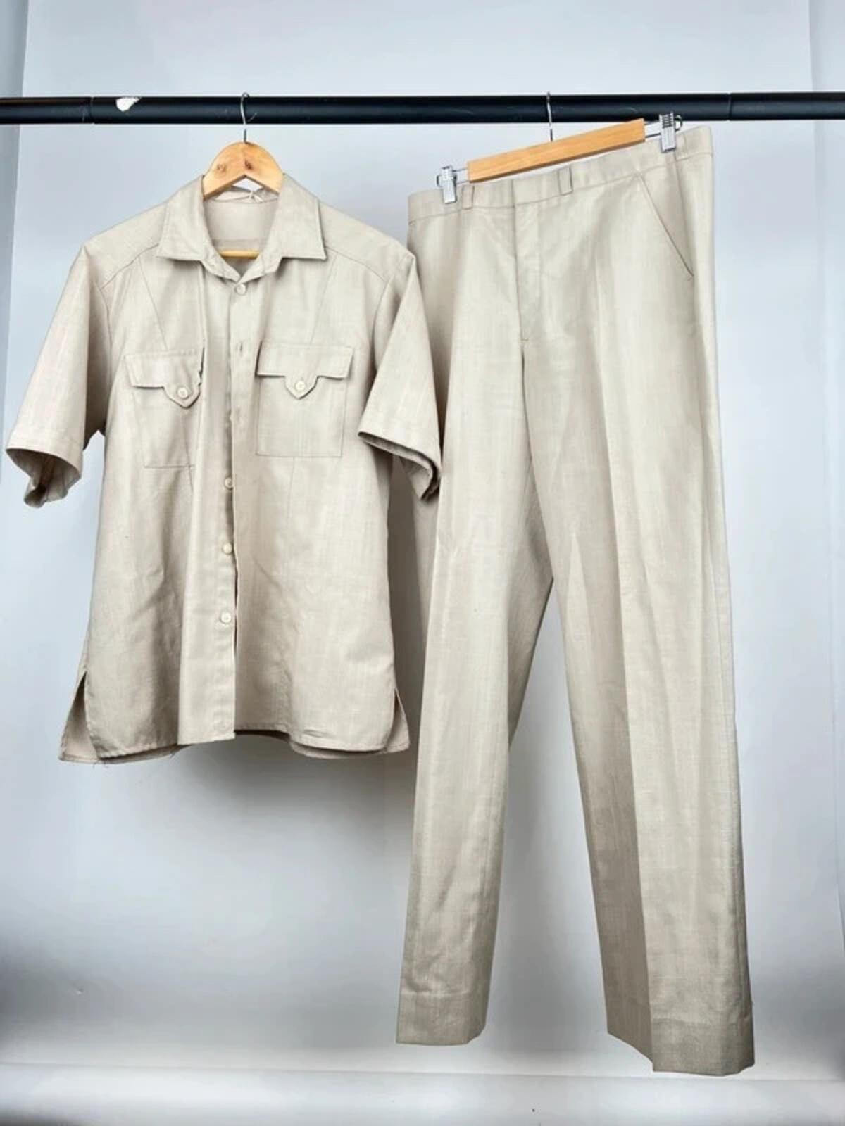 Vintage 70s Hornes Safari Summer Suit