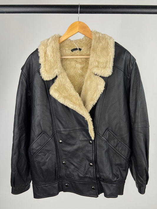 Vintage 90s Aviator Leather Jacket