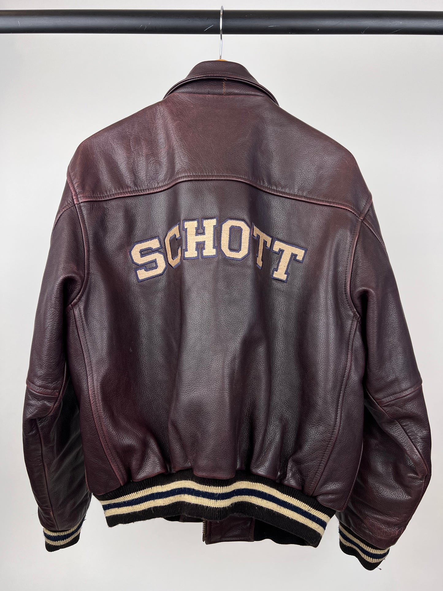 Vintage 90s Schott NYC Leather Flight Jacket