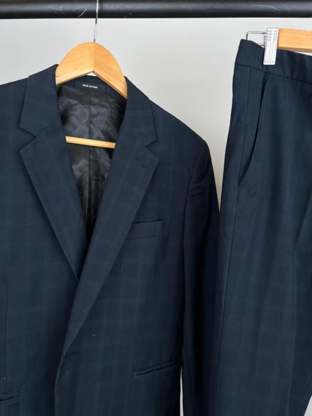 Navy Check Tailored Suit