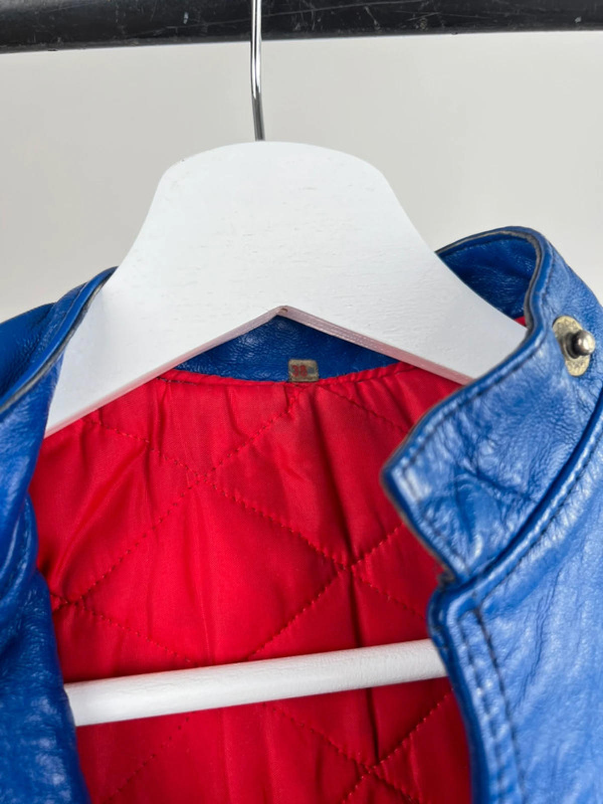 Vintage 80s Two Tone Leather Motorbike Jacket